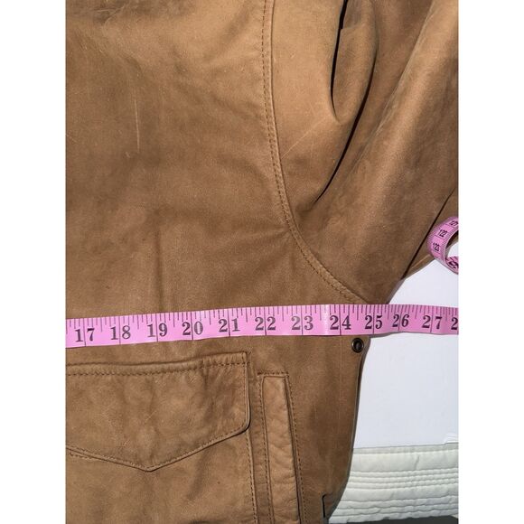 Vintage Global Identity G-III Leather Bomber Jacket Brown Flight Map Mens Large - Picture 15 of 16